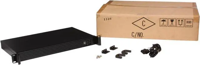 Alt view image 7 of 7 - Athena Power RM-1U102ITX40 Black 1.2mm Steel 1U Rackmount Server Case 400W 80PLUS Bronze - OEM