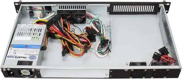 Alt view image 5 of 7 - Athena Power RM-1U100D308 Black Aluminum/Steel 1U Rackmount Server Case 300W FlexATX 80PLUS Bronze 1 External 5.25" Drive Bay Compact Size 9.84" in depth - OEM