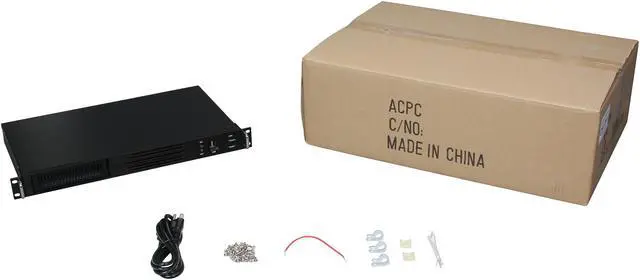 Alt view image 7 of 7 - Athena Power RM-1U100D308 Black Aluminum/Steel 1U Rackmount Server Case 300W FlexATX 80PLUS Bronze 1 External 5.25" Drive Bay Compact Size 9.84" in depth - OEM