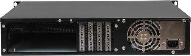 Alt view image 4 of 7 - Athena Power RM-2U200H47 Black Aluminum Front Pannel and 1.2mm Steel 2U Rackmount Server Case 470W 2 External 5.25" Drive Bays, Small Form Factor Chassis under 15" in Depth