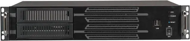 Alt view image 2 of 7 - Athena Power RM-2U200H Black Aluminum / Steel 2U Rackmount Server Case Micro PS3 Single Power Supply 1 External 5.25" Drive Bays