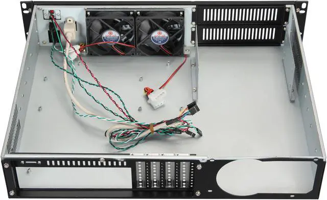 Alt view image 5 of 7 - Athena Power RM-2U200H Black Aluminum / Steel 2U Rackmount Server Case Micro PS3 Single Power Supply 1 External 5.25" Drive Bays