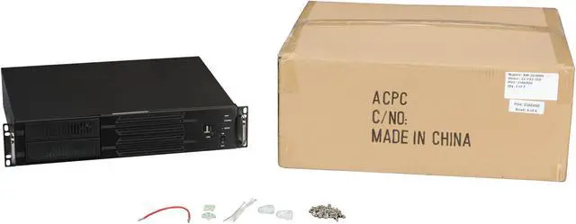 Alt view image 7 of 7 - Athena Power RM-2U200H Black Aluminum / Steel 2U Rackmount Server Case Micro PS3 Single Power Supply 1 External 5.25" Drive Bays