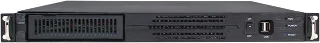 Alt view image 2 of 7 - Athena Power RM-1U100DM408 Black Aluminum Front Panel and 1.2mm Steel 1U Rackmount Server Case 400W Flex ATX 80PLUS Bronze 1 External 5.25" Drive Bays