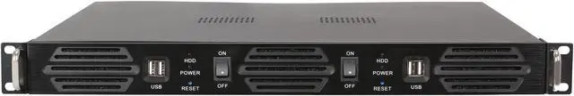 Alt view image 2 of 8 - Athena Power RM-1U100DD308 Black Aluminum Front Panel and 1.2mm Steel 1U Rackmount Server Case 300W FLEX ATX, 80PLUS Bronze