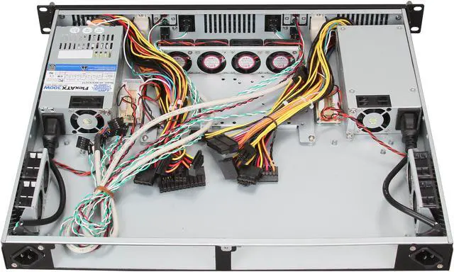 Alt view image 6 of 8 - Athena Power RM-1U100DD308 Black Aluminum Front Panel and 1.2mm Steel 1U Rackmount Server Case 300W FLEX ATX, 80PLUS Bronze