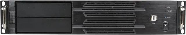 Alt view image 2 of 7 - Athena Power RM-2U200H608 Black Aluminum / Steel 2U Rackmount Server Case 600W 80 PLUS Bronze 2 External 5.25" Drive Bays - OEM