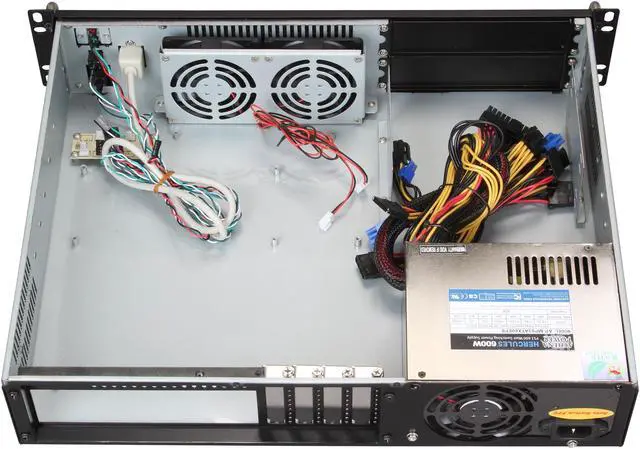 Alt view image 5 of 7 - Athena Power RM-2U200H608 Black Aluminum / Steel 2U Rackmount Server Case 600W 80 PLUS Bronze 2 External 5.25" Drive Bays - OEM