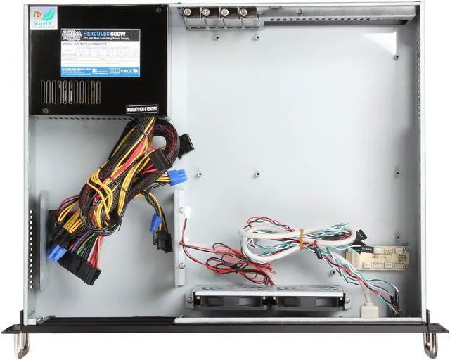 Alt view image 6 of 7 - Athena Power RM-2U200H608 Black Aluminum / Steel 2U Rackmount Server Case 600W 80 PLUS Bronze 2 External 5.25" Drive Bays - OEM