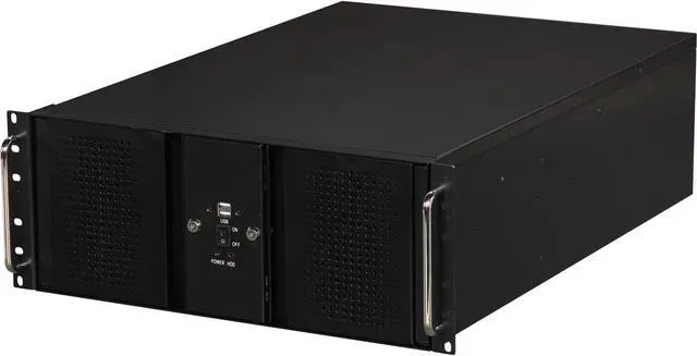Main image of Athena Power RM-DD4U48E808 Black 1.2mm Steel 4U Rackmount Server Case 800W 80 PLUS Bronze 8 External 5.25" Drive Bays