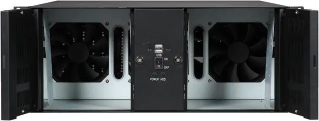 Alt view image 2 of 7 - Athena Power RM-DD4U48E808 Black 1.2mm Steel 4U Rackmount Server Case 800W 80 PLUS Bronze 8 External 5.25" Drive Bays