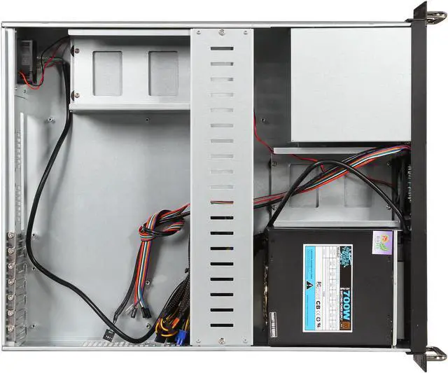 Alt view image 6 of 7 - Athena Power RM-3U3046X708 3U Black Rackmount EATX Chassis 4 x 5.25" Drive Bays 700W 80 PLUS BRONZE