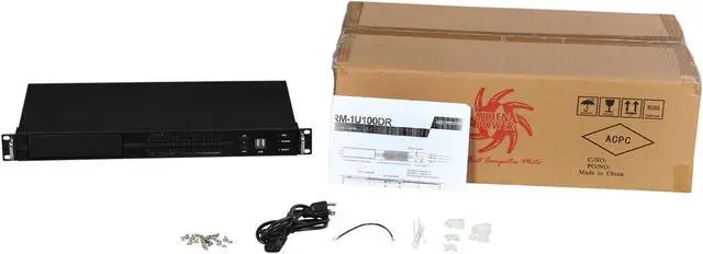 Alt view image 7 of 7 - Athena Power RM-1U100DR22 Black Aluminum / Steel 1U Rackmount Server Case FLEX 220W 1 External 5.25" Drive Bays - OEM