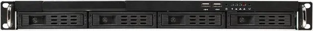 Alt view image 2 of 7 - Athena Power RM-1U1043HA Black 1.0mm SGCC 1U Rackmount Server Case, Single Flex ATX