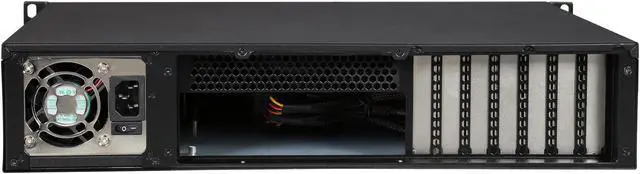 Alt view image 5 of 7 - Athena Power RM-2U200HR65U2 Black Brushed Aluminum Front Bezel / 1.2mm SECC 2U Rackmount Server Case 2U 650W IPC Power supply (External) 5.25" up to 2 (Only 1 x 5.25" external bay with a m-ATX or ATX motherboard) External 5.25" Drive Bays - OEM