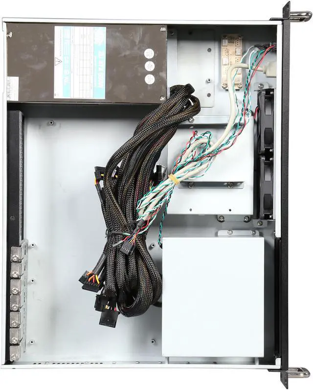 Alt view image 7 of 7 - Athena Power RM-2U200HR65U2 Black Brushed Aluminum Front Bezel / 1.2mm SECC 2U Rackmount Server Case 2U 650W IPC Power supply (External) 5.25" up to 2 (Only 1 x 5.25" external bay with a m-ATX or ATX motherboard) External 5.25" Drive Bays - OEM