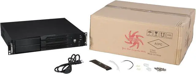 Alt view image 8 of 7 - Athena Power RM-2U200HR65U2 Black Brushed Aluminum Front Bezel / 1.2mm SECC 2U Rackmount Server Case 2U 650W IPC Power supply (External) 5.25" up to 2 (Only 1 x 5.25" external bay with a m-ATX or ATX motherboard) External 5.25" Drive Bays - OEM