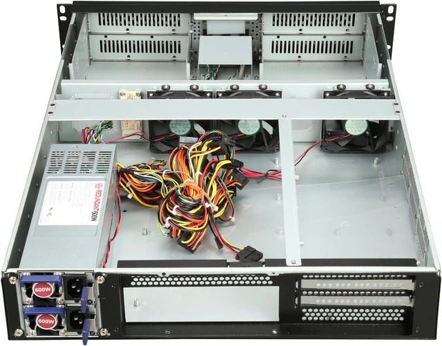 Alt view image 5 of 7 - Athena Power RM-2U2164RR60U2 Black 1.2mm SECC 2U Rackmount Server Case 2U 600W Micro redundant power supply 2 External 5.25" Drive Bays - OEM