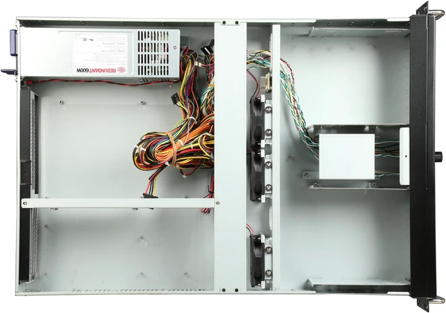 Alt view image 6 of 7 - Athena Power RM-2U2164RR60U2 Black 1.2mm SECC 2U Rackmount Server Case 2U 600W Micro redundant power supply 2 External 5.25" Drive Bays - OEM