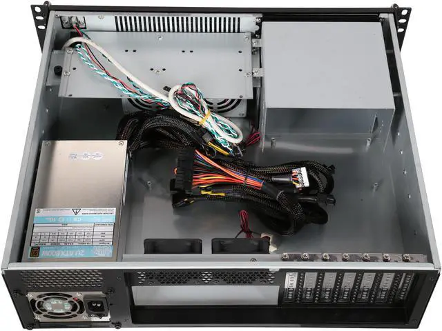 Alt view image 5 of 7 - Athena Power RM-3U300PR80U2 Black Brushed Aluminum Front Bezel / 1.2mm SECC 3U Rackmount Server Case 2U 800W IPC Power supply 3 External 5.25" Drive Bays - OEM
