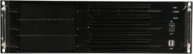 Alt view image 2 of 7 - Athena Power RM-3U300PRR55U2 Black Brushed Aluminum Front Bezel / 1.2mm SECC 3U Rackmount Server Case 2U 550W Micro Redundant power supply 3 External 5.25" Drive Bays - OEM