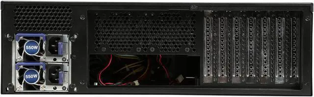 Alt view image 4 of 7 - Athena Power RM-3U300PRR55U2 Black Brushed Aluminum Front Bezel / 1.2mm SECC 3U Rackmount Server Case 2U 550W Micro Redundant power supply 3 External 5.25" Drive Bays - OEM
