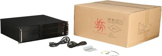 Alt view image 7 of 7 - Athena Power RM-3U300PRR55U2 Black Brushed Aluminum Front Bezel / 1.2mm SECC 3U Rackmount Server Case 2U 550W Micro Redundant power supply 3 External 5.25" Drive Bays - OEM