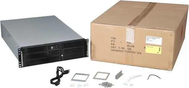 Alt view image 7 of 7 - Athena Power RM-3U316465U3 Silver/Black 1.2mm SGCC 3U Rackmount Server Case 3U 650W IPC Power supply 6 External 5.25" Drive Bays