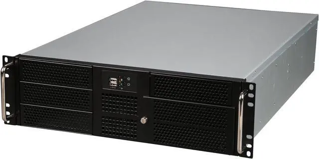 Main image of Athena Power RM-3U316480U3 Silver/Black 1.2mm SGCC 3U Rackmount Server Case 3U 800W IPC Power supply 6 External 5.25" Drive Bays