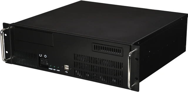 Main image of Athena Power RM-3U351GHIR55U2 Black 1.2mm SECC 3U Rackmount Server Case AP-RRU2ATX558: 80Plus Gold 550W 2U Micro Redundant CRPS 1 External 5.25" Drive Bays - OEM