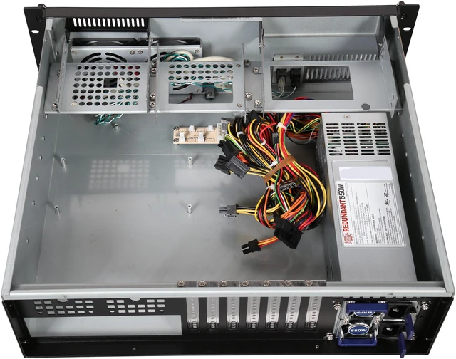 Alt view image 5 of 7 - Athena Power RM-3U351GHIR55U2 Black 1.2mm SECC 3U Rackmount Server Case AP-RRU2ATX558: 80Plus Gold 550W 2U Micro Redundant CRPS 1 External 5.25" Drive Bays - OEM