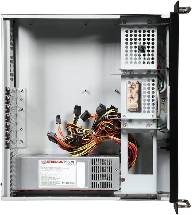 Alt view image 6 of 7 - Athena Power RM-3U351GHIR55U2 Black 1.2mm SECC 3U Rackmount Server Case AP-RRU2ATX558: 80Plus Gold 550W 2U Micro Redundant CRPS 1 External 5.25" Drive Bays - OEM