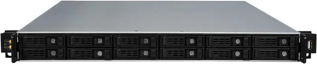 Alt view image 3 of 7 - Athena Power RM-1U1122HE12 12Gb/s 1U Hot-Swap 12-Bay E-ATX Rackmount Server Chassis w/ 12Gbps Mini-SAS Backplane Supports 12 x 2.5" SAS / SATA SSD / HDD - Support 2.5" Enterprise HDD (H=15mm)