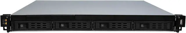 Alt view image 2 of 7 - Athena Power RM-1U1043HE12 12Gb/s 1U Hot-Swap 4-Bay E-ATX Rackmount Server Chassis w/ 12Gbps Mini-SAS Backplane Supports 4 x 3.5" or 2.5" SAS / SATA SSD / HDD - Support E-ATX (12" x 13") M/B - Externa - OEM
