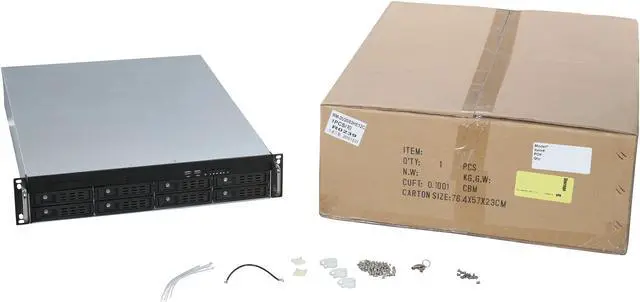Alt view image 7 of 7 - Athena Power RM-2U2083HE12 12Gb/s 2U Hot-Swap 8-Bay E-ATX Rackmount Server Chassis w/ 12 Gbps Mini-SAS Backplane Supports 8 x 3.5" or 2.5" SAS / SATA SSD / HDD - Support E-ATX (12" x 13") M/B - Extern - OEM