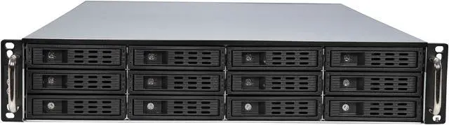 Alt view image 2 of 7 - Athena Power RM-2U2123HE12 12Gb/s 2U Hot-Swap 12-Bay E-ATX Rackmount Server Chassis w/ 12 Gbps Mini-SAS Backplane Supports 12 x 3.5" or 2.5" SAS / SATA SSD / HDD - Support E-ATX (12" x 13") M/B - Supp - OEM