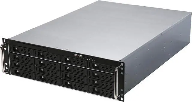 Main image of Athena Power RM-3U3163HE12 12Gb/s 3U Hot-Swap 16-Bay E-ATX Rackmount Server Chassis w/ 12Gbps Mini-SAS Backplane Supports 16 x 3.5" or 2.5" SAS / SATA SSD / HDD - Support E-ATX (12" x 13") M/B - Exter - OEM