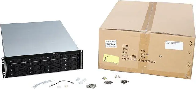 Alt view image 7 of 7 - Athena Power RM-3U3163HE12 12Gb/s 3U Hot-Swap 16-Bay E-ATX Rackmount Server Chassis w/ 12Gbps Mini-SAS Backplane Supports 16 x 3.5" or 2.5" SAS / SATA SSD / HDD - Support E-ATX (12" x 13") M/B - Exter - OEM