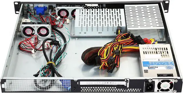 Alt view image 6 of 7 - Athena Power RM-1UWIN512F508 Black 1.2mm SECC 1U Rackmount Server Case AP-MFATX50P8