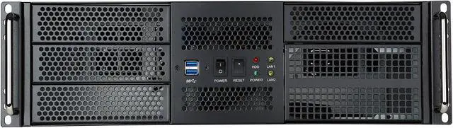 Alt view image 3 of 7 - Athena Power RM-3UWIN525 Black 1.2mm SECC 3U Rackmount Server Case PS2 Single (Front) PS3 Single (Front) 4 External 5.25" Drive Bays - OEM