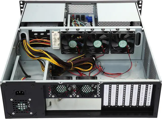 Alt view image 5 of 7 - Athena Power RM-3UWIN525P708 Black 1.2mm SECC 3U Rackmount Server Case AP-P4ATX70FEP8 4 External 5.25" Drive Bays - OEM