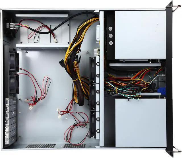 Alt view image 6 of 7 - Athena Power RM-3UWIN525P708 Black 1.2mm SECC 3U Rackmount Server Case AP-P4ATX70FEP8 4 External 5.25" Drive Bays - OEM
