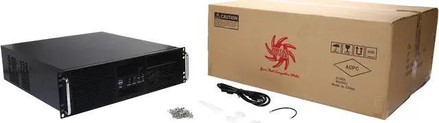 Alt view image 7 of 7 - Athena Power RM-3UWIN525P708 Black 1.2mm SECC 3U Rackmount Server Case AP-P4ATX70FEP8 4 External 5.25" Drive Bays - OEM