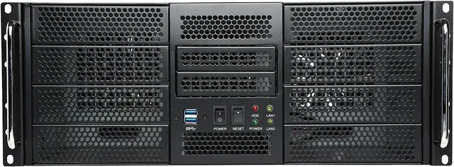 Alt view image 2 of 7 - Athena Power RM-4UWIN525 Black 1.2mm SECC 4U Rackmount Server Case Mini-Redundant 2U Micro Redundant PS2 Single 3U Single 8 External 5.25" Drive Bays