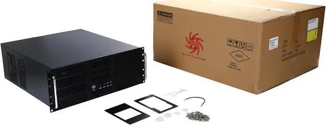 Alt view image 7 of 7 - Athena Power RM-4UWIN525 Black 1.2mm SECC 4U Rackmount Server Case Mini-Redundant 2U Micro Redundant PS2 Single 3U Single 8 External 5.25" Drive Bays