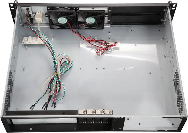 Alt view image 5 of 7 - Athena Power RM-2UC238 Black 1.0mm SECC 2U Rackmount Server Case PS3 Single 2 External 5.25" Drive Bays