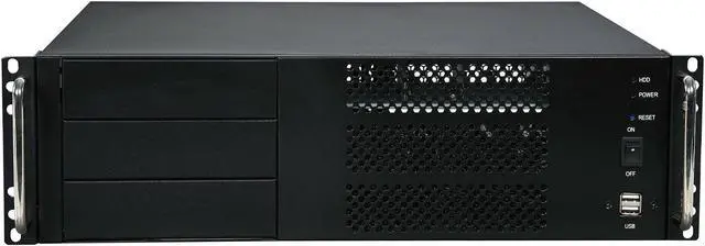 Alt view image 2 of 7 - Athena Power RM-3UC338 Black 1.0mm SECC 3U Rackmount Server Case PS3 Single (Front)