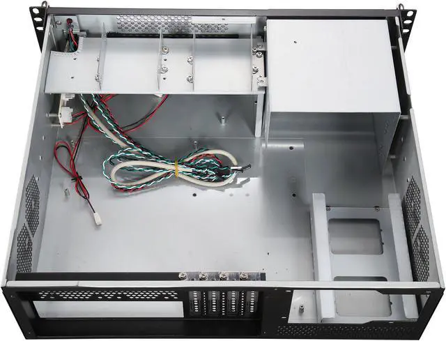 Alt view image 5 of 7 - Athena Power RM-3UC338 Black 1.0mm SECC 3U Rackmount Server Case PS3 Single (Front)