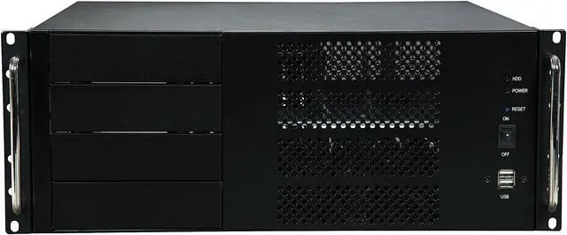 Alt view image 2 of 7 - Athena Power RM-4UC438 Black 1.0mm SECC 4U Rackmount Server Case PS2 Single Mini-Redundant