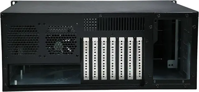 Alt view image 4 of 7 - Athena Power RM-4UC438 Black 1.0mm SECC 4U Rackmount Server Case PS2 Single Mini-Redundant
